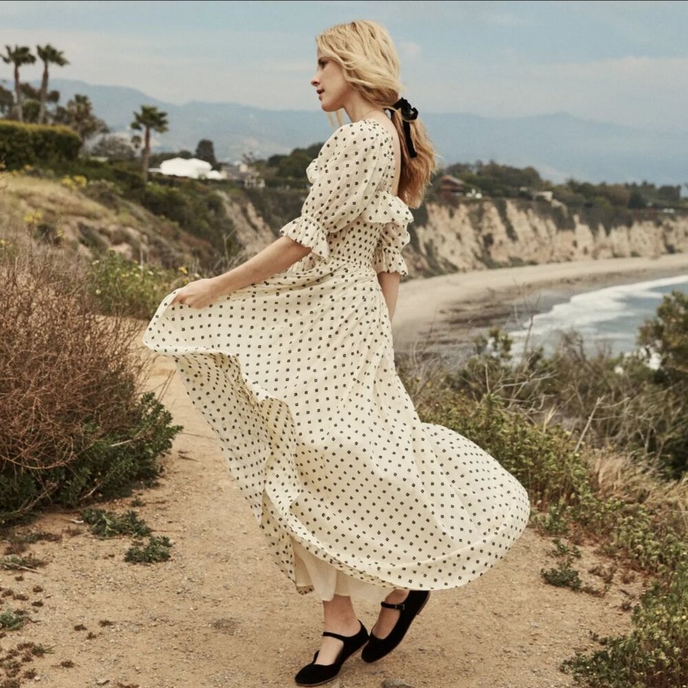 Doen Sol Dress Cream Diamond Dot